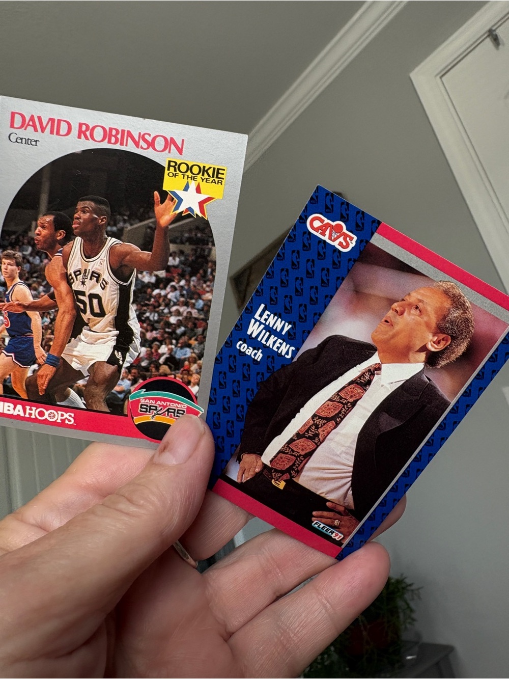 Vintage NBA Basketball Cards David Robinson & Lenny Wilkens 1990/91